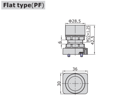 M3PF21008GT AIRTAC MANUAL VALVES, M3 SERIES FLAT TYPE 3 WAY 2 POSITION N.C, 1/4" NPT PORTS GREEN BUTTON